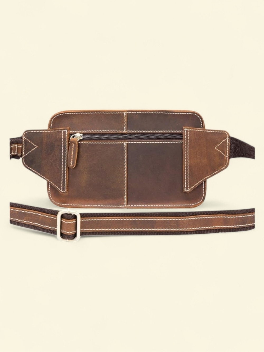 Leather Brown Crossbody Belt Bag